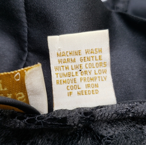 Vintage Victoria's Secret Lace Robe Satin Trim O/S Black Self Tie Belt Women's - Picture 9 of 15